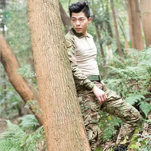 Костюм лягушки с длинным рукавом, тактическая камуфляжная военная форма, костюм для мужчин, армейская одежда США, военная боевая рубашка