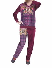 Plus Size Women Clothing Velour Velvet jacket hoodie 3pcs Pajamas set for women tracksuits sleep lounge HN-006