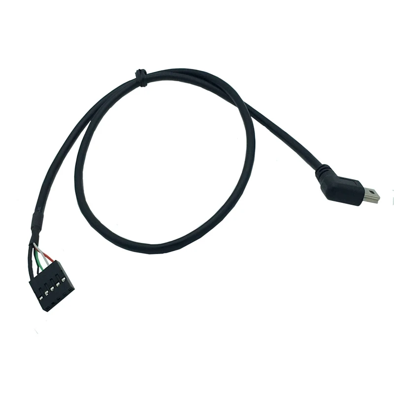 

(2-Pack) 50CM 90 Degree Left Angle Mini USB Male to 5 Pin Motherboard Female Adapter Dupont Extended Cable(Mini USB M/5Pin)