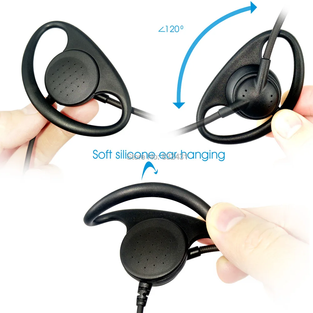 2 Pin D-Shape Headset for Motorola HYT Walkie Talkie 6