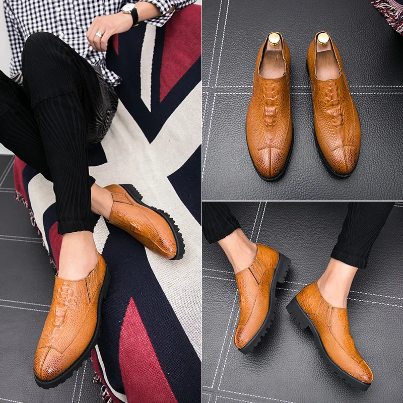 designer snake skin leather men shoes italian luxury brand fish platform party male footwear wedding dress oxford shoes for men (51)
