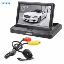 Diykit 5 дюймов складной заднего вида Мониторы автомобиля Мониторы Водонепроницаемый заднего вида автомобиля Камера парковка Системы комплект