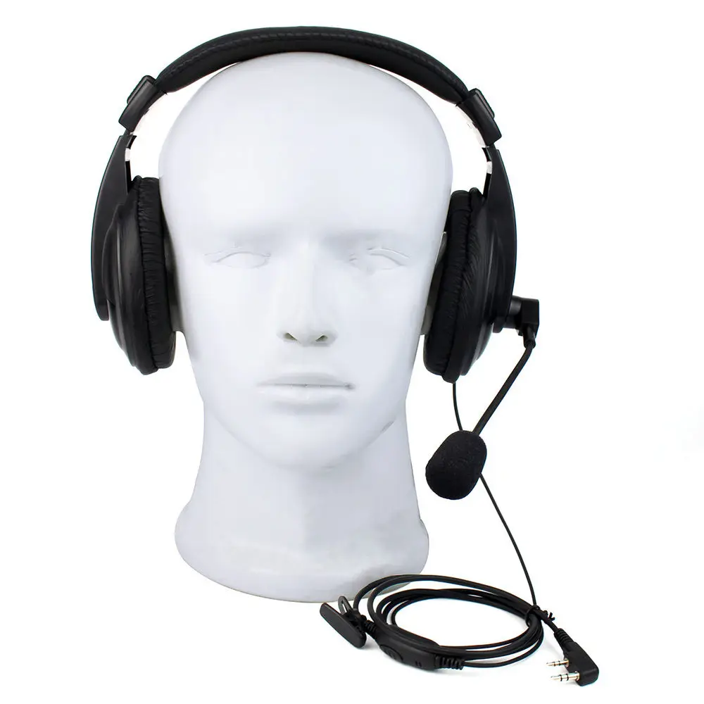 3x Walkie Talkie Earpiece Boom Mic Overhead Earmuffs Noise Cancelling Headphone for Kenwood BaoFeng Puxing Wouxun Hytera HYT (1)