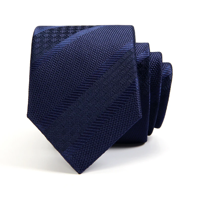 

New Arrivals Men's Ties 7cm Classic Navy Blue Striped Necktie Top Quality Neck Tie for Men with Luxury Gift Box