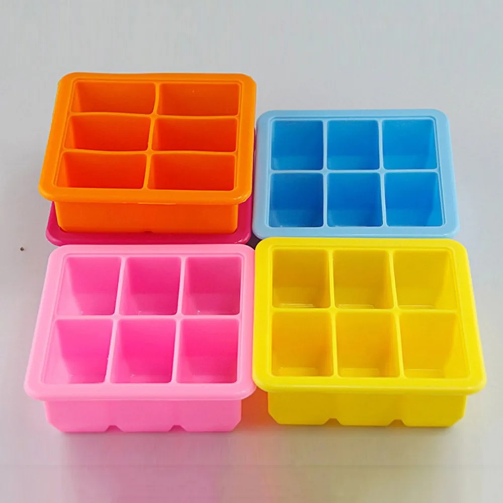 Fácil de limpiar, práctica de silicona de grado de alimentos Chocolate molde de cubo de hielo bandeja congelar molde Bar pudín de La jalea molde de hielo licuadora
