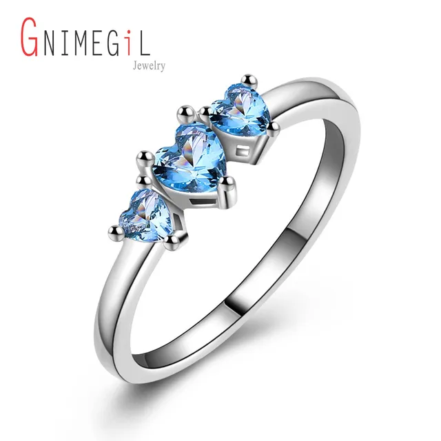 gnimegil fashion light blue love heart aaa stone silver color rings for women beautiful wedding ring - Beautiful Wedding Ring gnimegil fashion light blue love heart aaa stone silver color rings for women beautiful wedding ring - Beautiful Wedding Ring