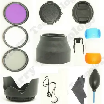 

72MM UV+CPL+FLD filter Set + Lens Hood + Cap + Cleaning Kit for Canon Nikon