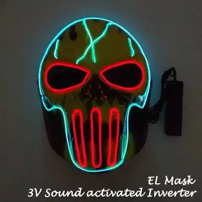 

2018 New Style EL Mask Energy saving Colorful Select LED Mask with 3V Sound Active For Mask Cosplay Party Supplies CD15 T05
