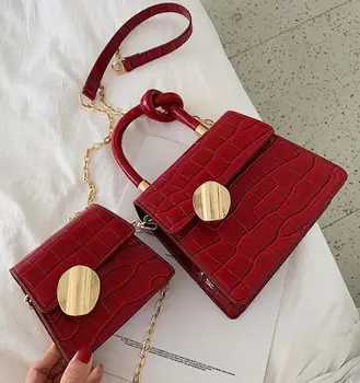 

2019 Fashion New Tote bag Quality Leather Women's Designer Handbag Crocodile pattern Chain Shoulder Messenger Bag Bolsos Mujer