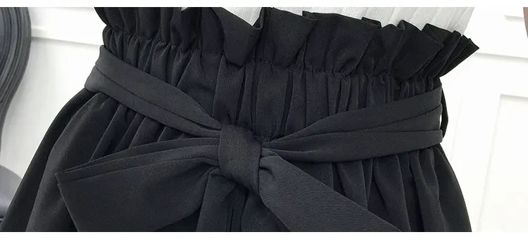Summer Fashion Women Shorts High Waist Brown Chiffon Shorts Female Bow Elastic Waist Wide Leg Shorts Ladies Cortos Mujer 2018 (10)