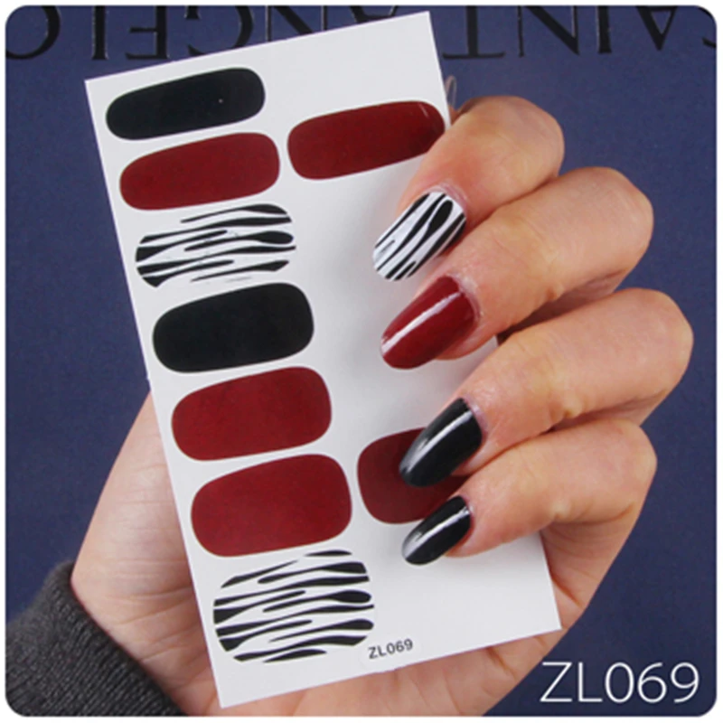 

14 Tips Nail Polish Stickers Splicing Lines Design Self-Adhesive Wraps for Nails Korean Style Waterproof Long Lasting Stickers