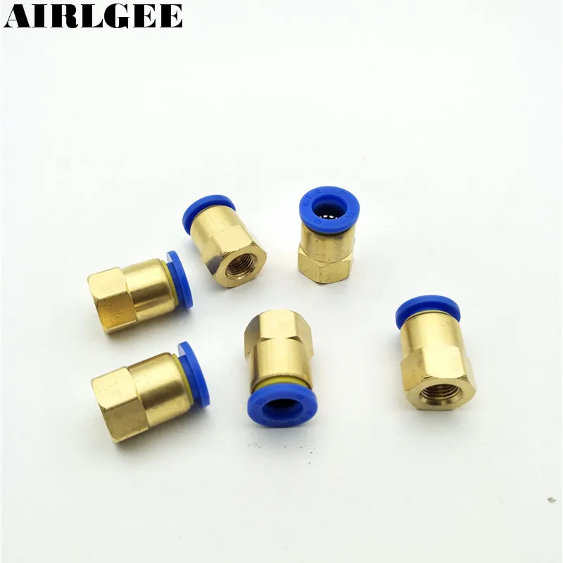 5pcs 9mm 1/8"PT Thread 10mm Tube Plasitc Sleeve Pneumatic Quick Connect