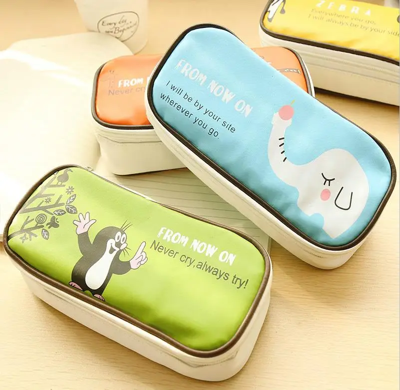 

Stationery large capacity canvas pencil cartoon cute cartoon pencil box