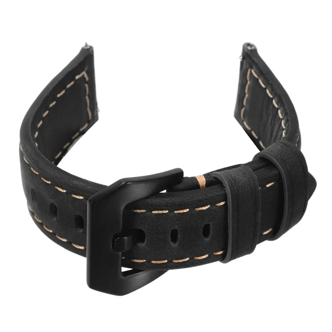 Black Brown Watch Band Genuine Leather Straps 42 /46mm Universal Quick Replacement Strap For Samsung Galaxy Watch Watchbands