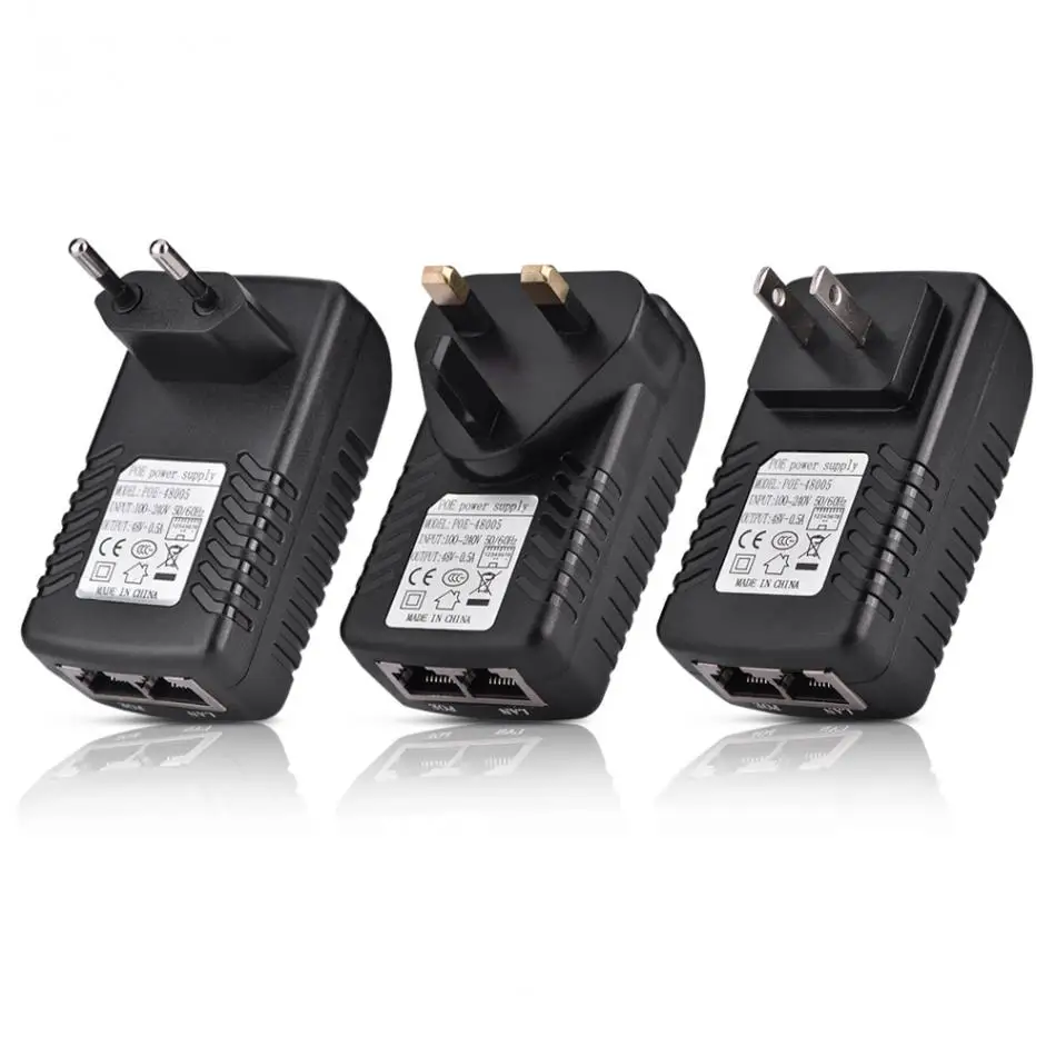 48V Power Adapter 0.5A Wall POE Injector Adapter IP Phone
