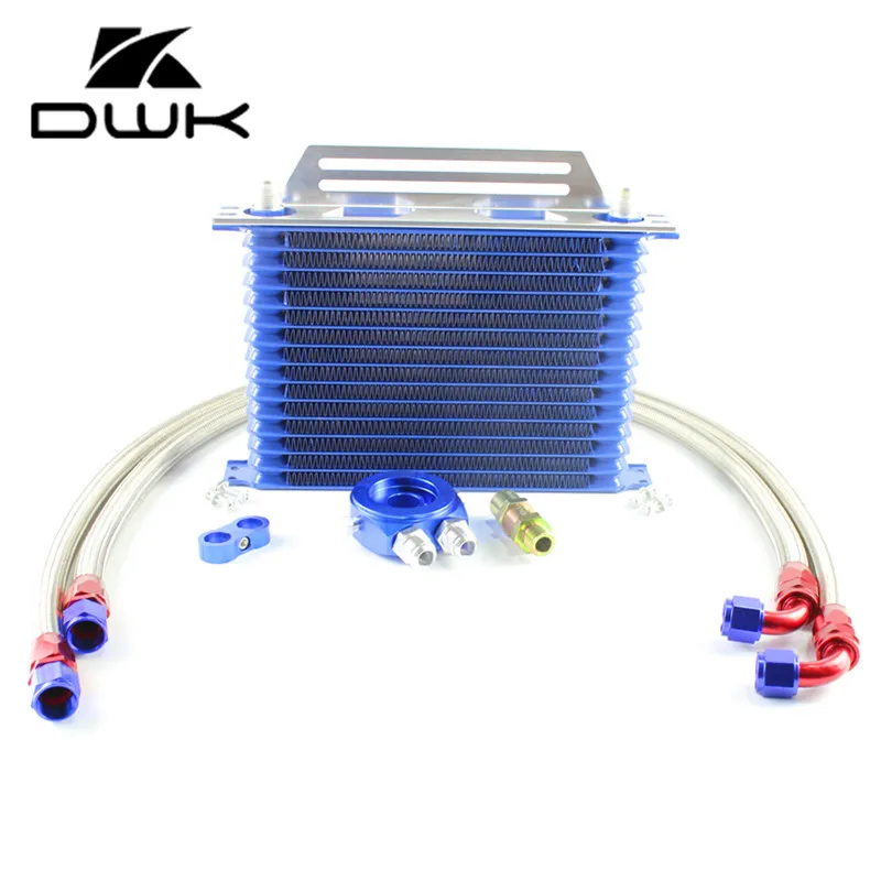 DWK Universal 15 Row AN10 15Rows Engine Oil Cooler Radiator Kits+Filter