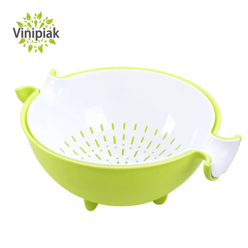

Multifunctional Washing Vegetables And Fruit Draining Basket Detachable Double Layer Drain Baskets Storage Salad Bowl 4 Colors