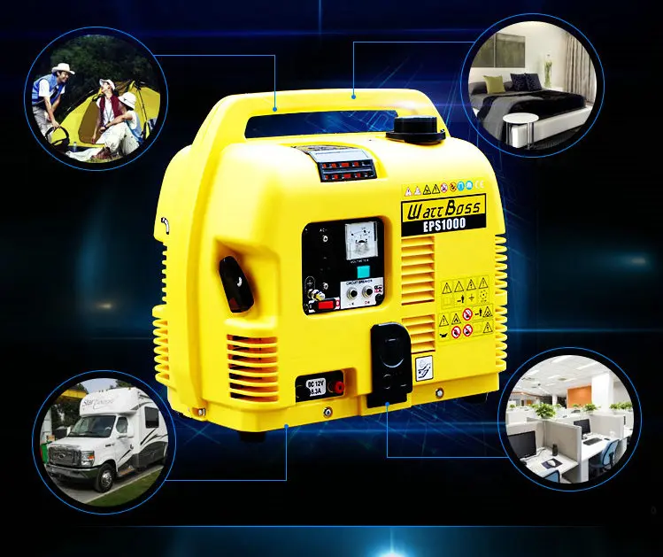 4.2L 1KW small portable single-phase gasoline generator home mute four-stroke generator AC220V / DC12V output 4.2L 1KW small portable single-phase gasoline generator home mute four-stroke generator AC220V / DC12V output