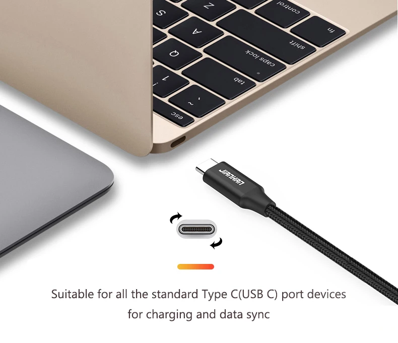 JIANHAN 3A Usb 3,0 type C кабель Usb C Быстрая зарядка кабели для быстрой передачи данных Плетеный для samsung Galaxy S9 Xiaomi huawei мобильный телефон