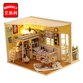 

Warm Bedroom DIY Wood Dollhouse Kit Miniature With Furniture Doll House Room Angel Dream Best Birthday Gift For Girls