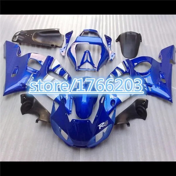 

Motorcycle Fairing kit for YAMAHA YZFR6 98 99 00 01 02 YZF R6 1998 2000 2002 YZF600 ABS white blue Fairings set+gifts Ning