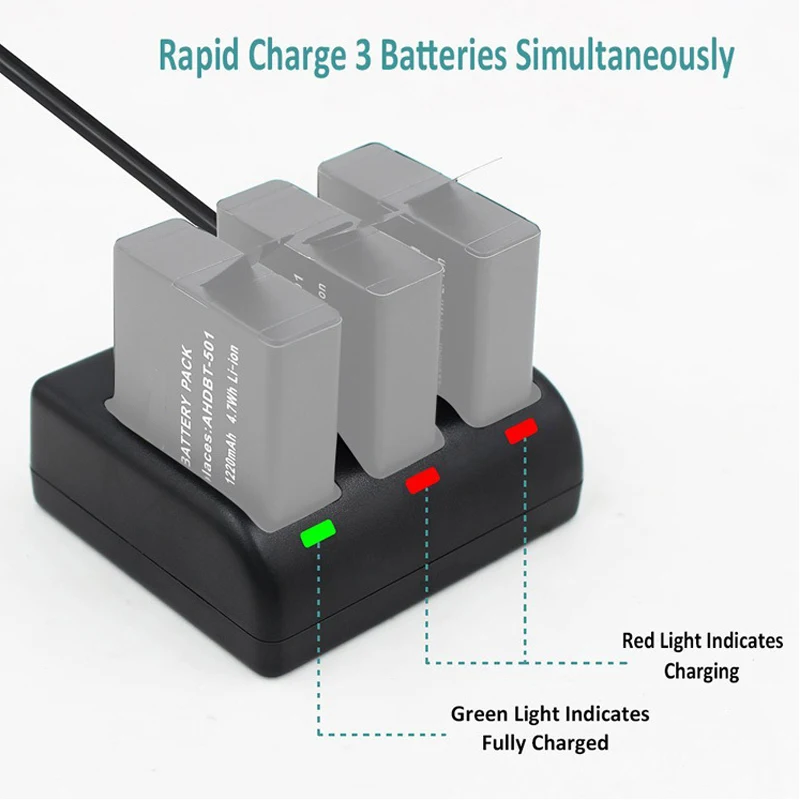 AHDBT 501 AHDBT-501 батареи Тип-C/3-способ USB Зарядное устройство для Gopro hero 5 Gro Pro hero 5 hero 7 hero 6 Действие Камера аксессуары