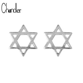 925 sterling silver David Star Stud Earrings For Women Geometrical Simple Tiny Small Ear Statement Jewelry Best Birthday Gift