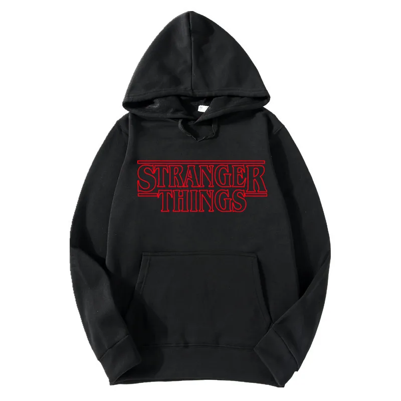 Trendy Faces New Season Stranger Things Hooded Men Women Hoodies Sweatshirts Letter Print Long Sleeve Hip Hop Cotton Hoody