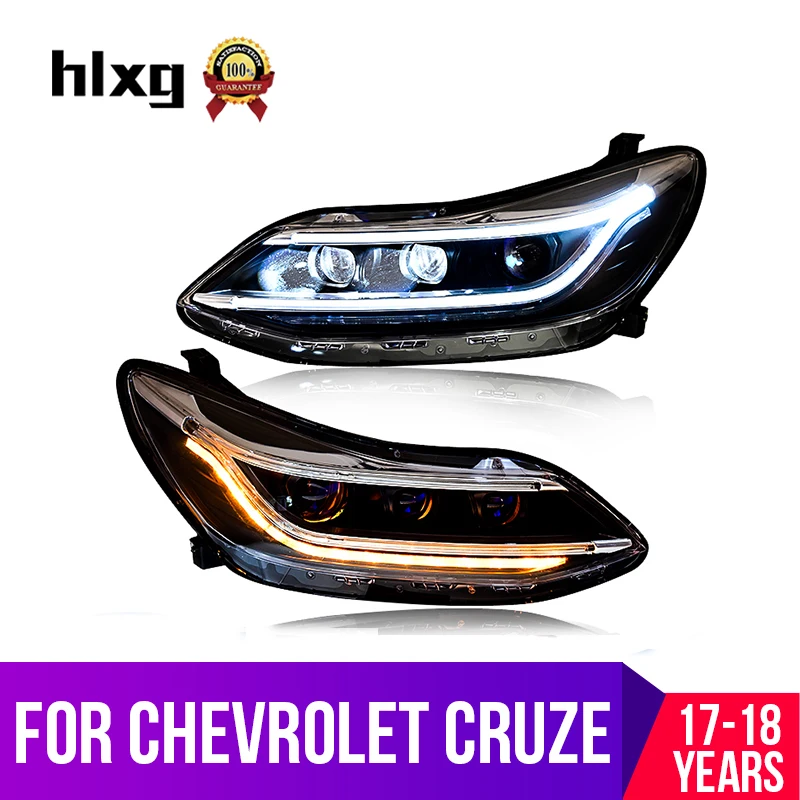 hlxg 2pcs Car Styling for Chevrolet Cruze Headlight assembly 2017 2018