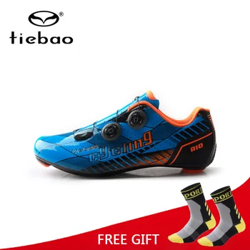 

Tiebao Professional Ultralight Carbon Fiber Road Bike Shoes Outdoor Racing Athletic Bicycle Shoes Self-Locking Cycling Shoes