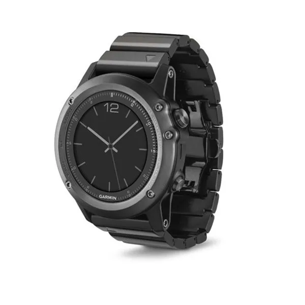 Металлический ремешок для часов из нержавеющей стали, наручные часы, спортивный браслет, ремешок для Garmin Fenix 3/HR, черный, серебристый - Цвет ремешка: Черный