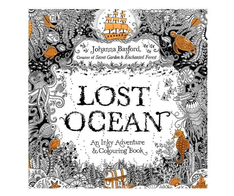 «Lost Ocean» раскраски книга детства мечта живопись нарисованные красками книги тертые краски Джоанна басфорд выпуска давление