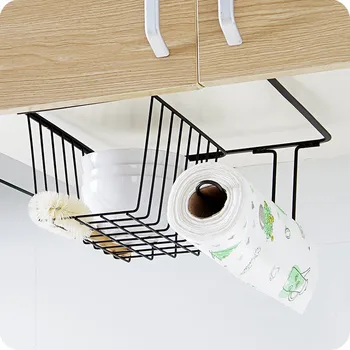 

Hanging Under Shelf Storage Iron Mesh Basket Cupboard Cabinet Door Organizer Rack paper Holders Closet Storage Basket mx3181045