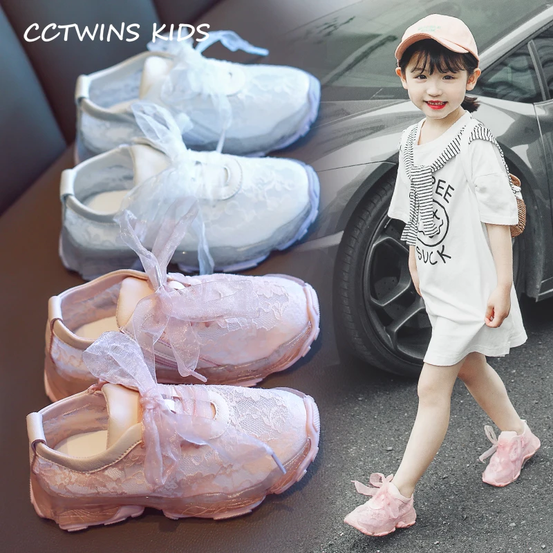 

CCTWINS Kids Shoes 2019 Spring Fashion Girls Lace Real Leather Shoes Children White Sneakers for Baby Sports Trainers FS2849