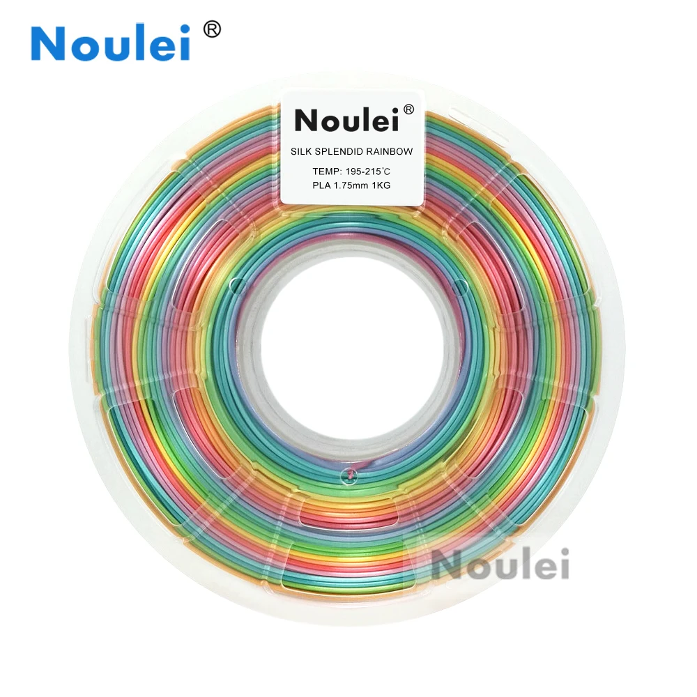 Noulei 3d طابعة خيوط الحرير قوس قزح حريري بريق الغنية pla خيوط 1.75 مللي متر 1 كجم متعدد الألوان ramdon مواد الطباعة