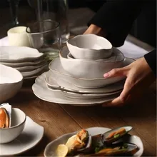 KINGLANG керамика Творческий Бытовая Посуда, рисовая чаша, блюдо чаша, суп набор посуды