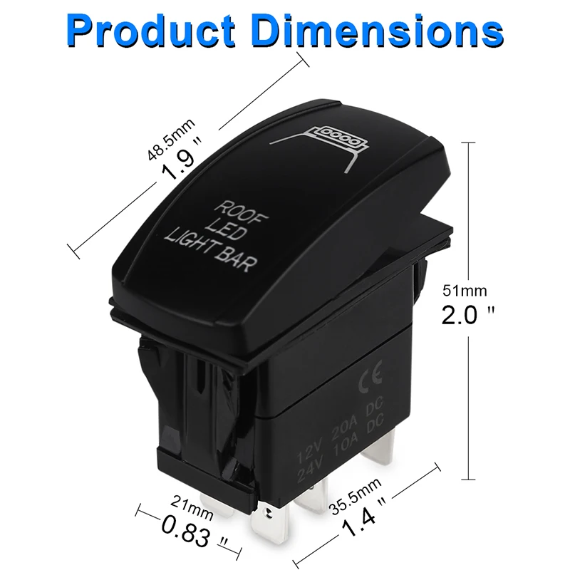 Herorider 5pin 24V Автомобиль Лодка Грузовик освещенный тумблер ВКЛ-ВЫКЛ водонепроницаемый тумблер кулисный переключатель Led автомобиль Лодка 12v