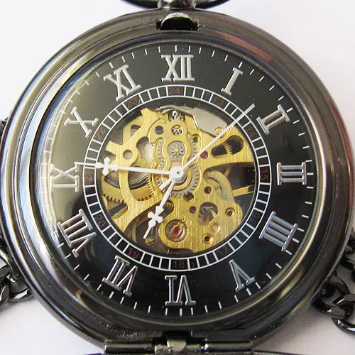 Черный Классический Antique Роман Механические карманные часы