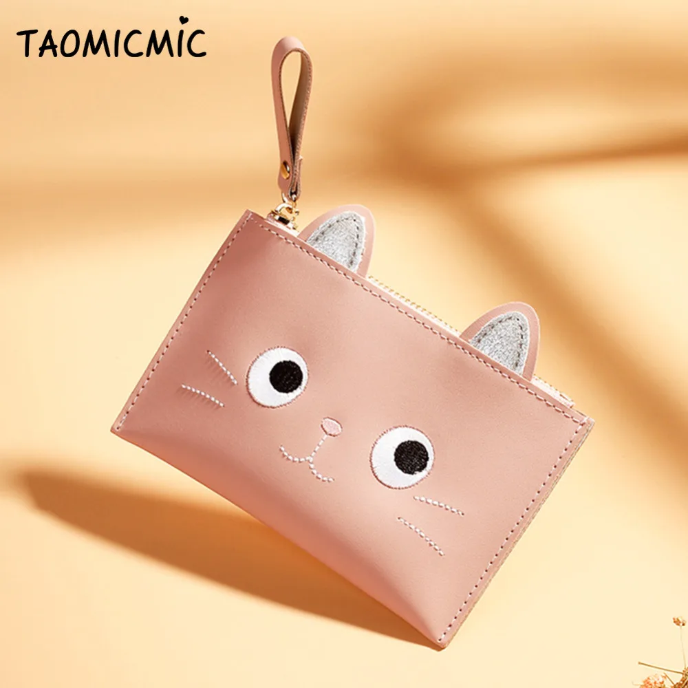 Кошелек для монет женский Кот цветочный кошелек сумка на молнии Сменный Чехол