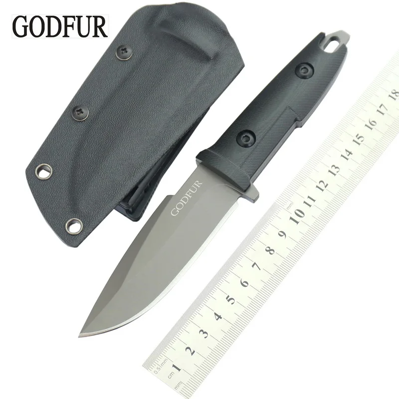 

GODFUR Thunder fixed knife G10 outdoor camping hunting survival self-defense tactical sharp knives EDC tools With knife sleeve