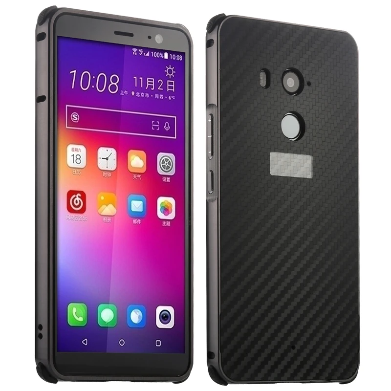 

Metal Frame Aluminum Bumper Hard case for Coque HTC U11 Plus Cases Luxury Carbon case for HTC U12 Back cover Funda HTC Desire 12
