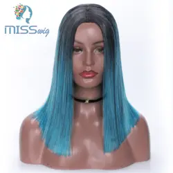 Miss Wig желтый/синий/серый короткий прямой термостойкий синтетический парик для черных/белых женщин Косплей или вечерние парики