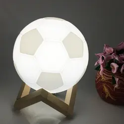 3D печать футбол дизайн Ночной свет дети прикроватная лампа сенсорный/пульт светодио дный светодиодный настольный светильник футбол