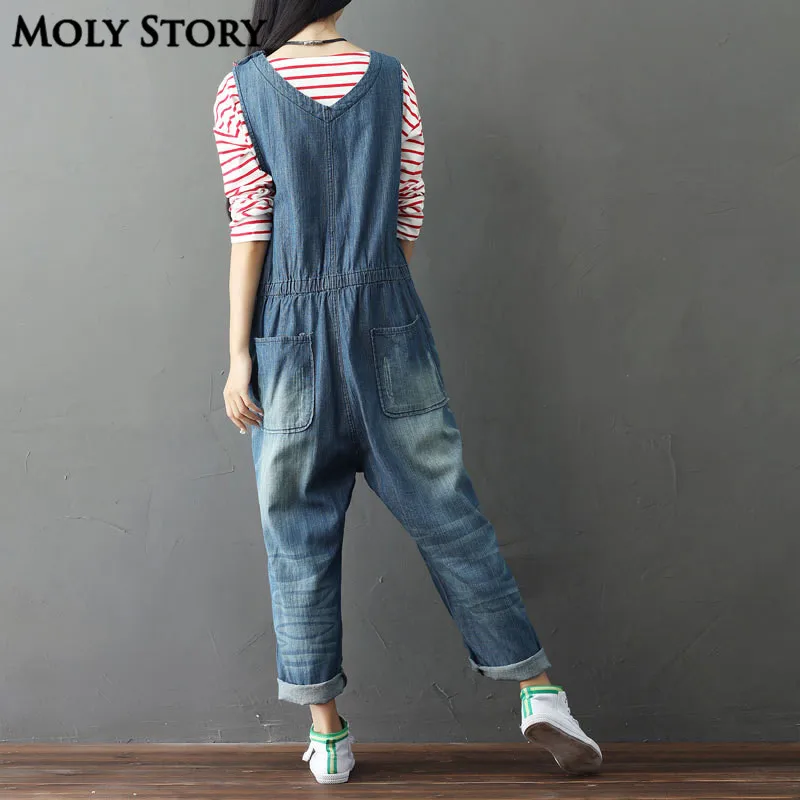 Fensajomon Womens Wide Leg Baggy Capri Pants Trousers Denim Casual Jumpsuits Overalls Fensajomon Womens Wide Leg Baggy Capri Pants Trousers Denim Casual Jumpsuits Overalls