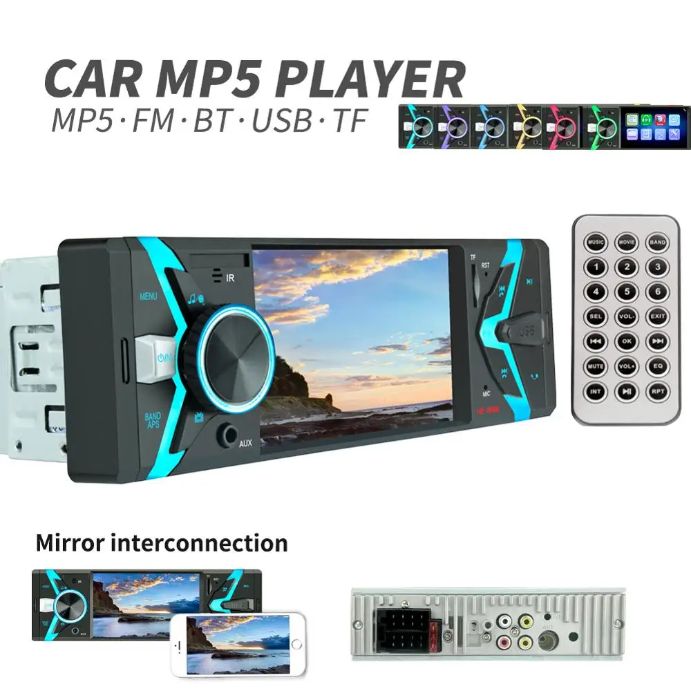 Автомагнитола 1DIN мультимедийный проигрыватель 4 1 дюйма HD MP5 Bluetooth USB TF FM камера|MP4 и