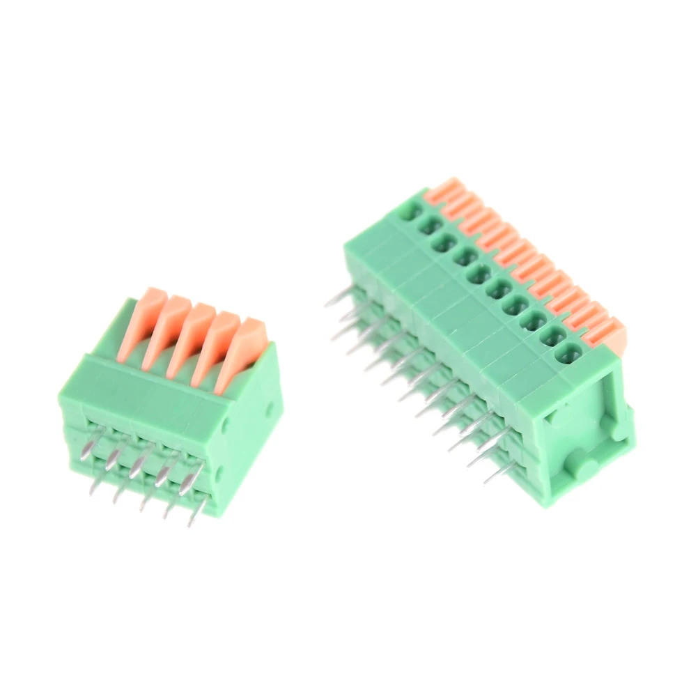 5 шт. KF141R KF141V 2,54 мм шаг PCB прямое стопы разъемы 2/3/4/5/6/7/8/9/10P Весна Screless Медь клеммной колодки