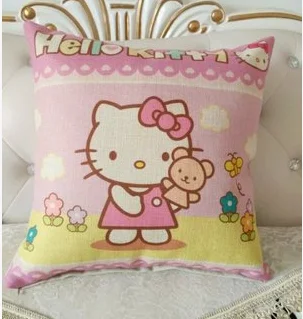 Новая красивая льняная Подушка с рисунком «hello kitty Kitty», подушка для дивана, Офисная подушка для талии, спинка кровати - Цвет: Cubs hold kt