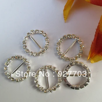 

(CM03 15mm)500 X Round Rhinestone Beautiful Buckle Invitation Ribbon Slider Wedding Supplies