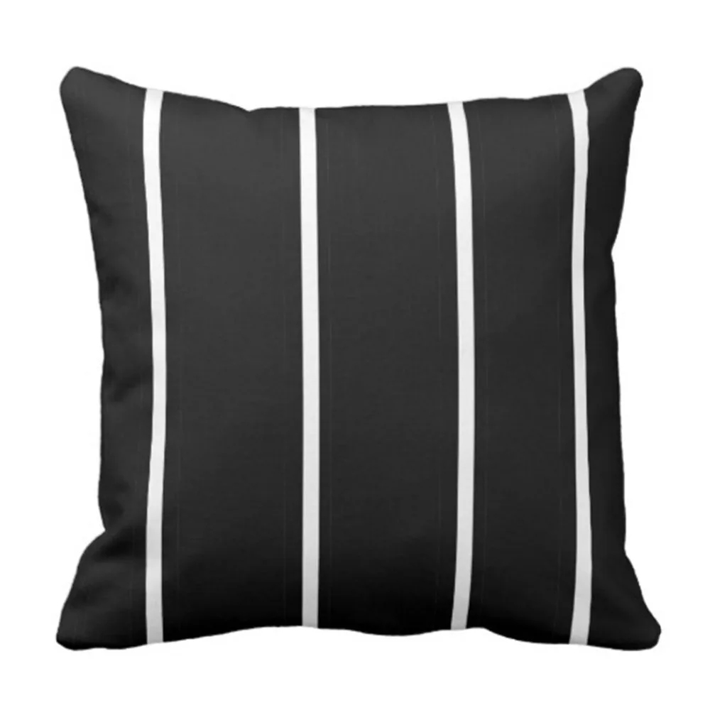 Throw Pillow Cover Pinstriped Striped Black and White Decorative Pillow