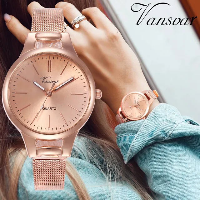 2018 Women Stainless Steel Lady Bracelet Watch vansvar Brand Elegant Dial Quartz 2018 Women Stainless Steel Lady Bracelet Watch vansvar Brand Elegant Dial Quartz